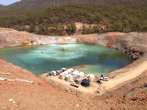 A treatment process in progress to remove a range of metal contaminants.
