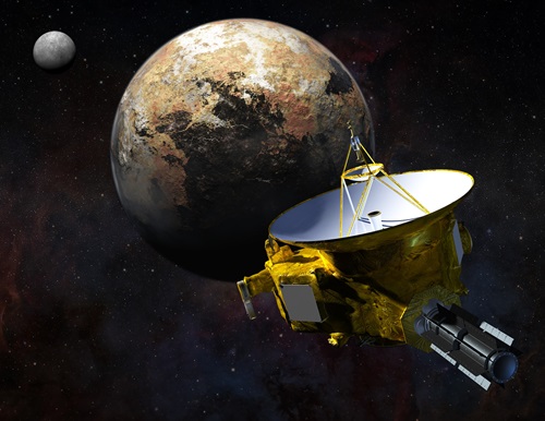 New Horizons spacecraft approaches Pluto and its largest moon, Charon