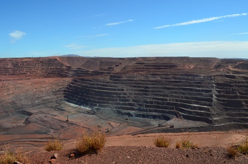 View across the open cut mine at Mount Whaleback.