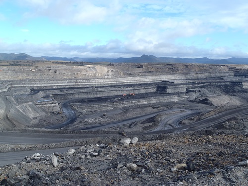 View of the open cut coal mine at South Bulga.