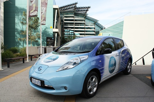 Side view of CSIRO electric cars.