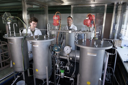 Scientists working on FloWorks equipment.
