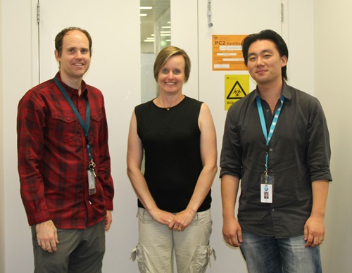 The ARMI research team behind the small molecule discovery. From left to right: CSIRO’s Dr Chad Heazlewood, Dr Susie Nilsson and Dr Ben Cao.