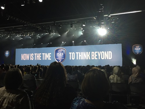 The stage at the Intel International Science and Engineering Fair