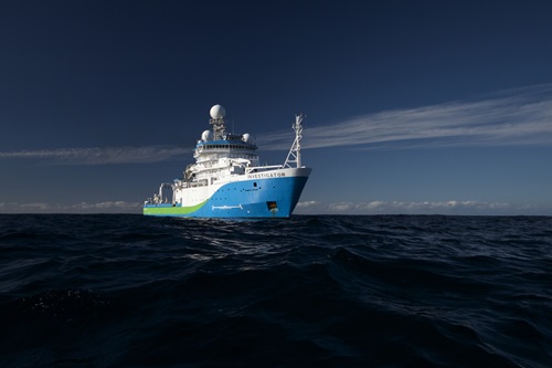 The RV Investigator at sea.