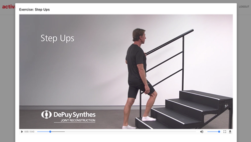 Knee replacement rehab app physio video