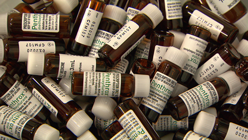 Bottles of Penthrox. 