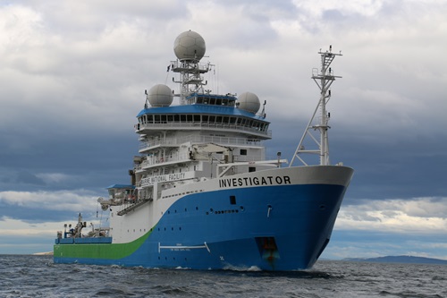Research vessel Investigator at sea.