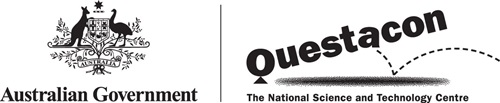 Australian Government logo and Questacon logo.