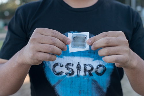 Person holding a Graphair sample.