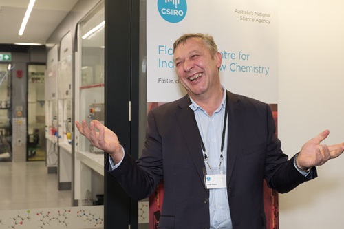 Man stands in front of CSIRO banner