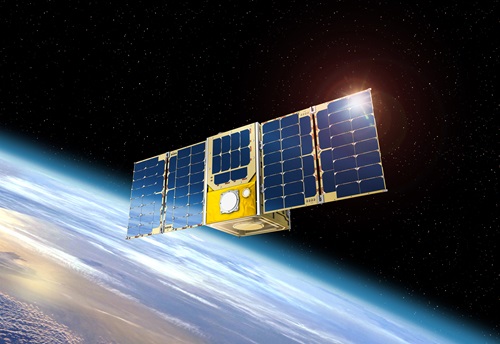Satellite floating above Earth