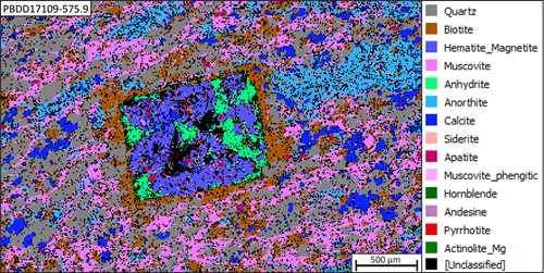 Scanning Electron Microscope (SEM) mineral map.