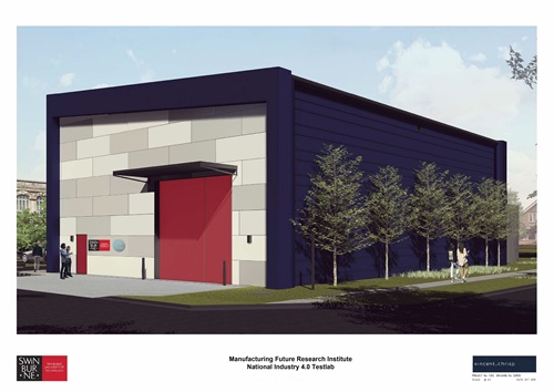 Artists drawing of the National Industry 4.0 Testlab.