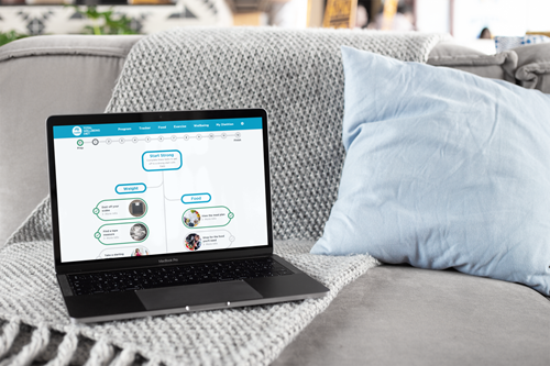 Mac Book on a sofa