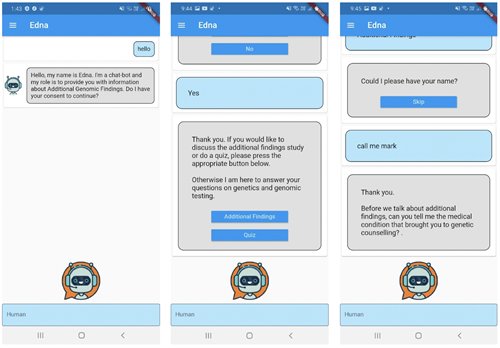 Screen shot of an example of EDNA in action.