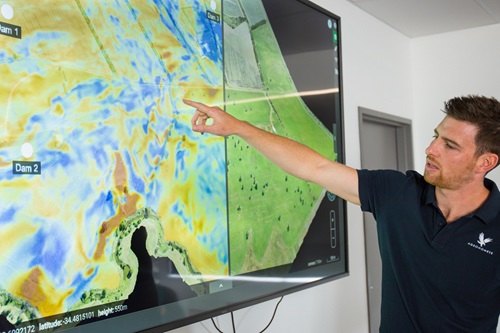 Agronomeye’s Stu Adam demonstrates the AgTwin platform.