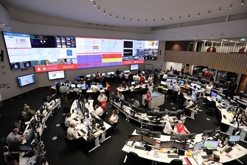 NSW RFS State Operations Centre within the NSW RFS Headquarters, Sydney Olympic Park. Pictured full of people during the 2019/20 fire season. Image NSW RFS