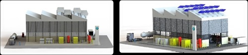 Artists drawing of a proposed refuelling station.