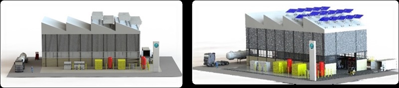 Artists drawing of a proposed refuelling station.