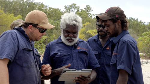 Indigenous rangers using modern technology in the environment at Cape York. 
