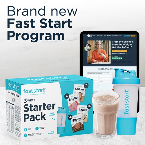 the Fast Start program offers members the option of using meal replacement shakes (taken two times a day for three weeks), before transitioning to the standard high protein, low GI wholefoods program. 
