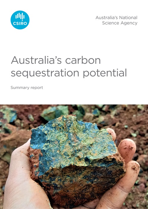 An image of the front cover of CSIRO's Australia's carbon sequestration potential report