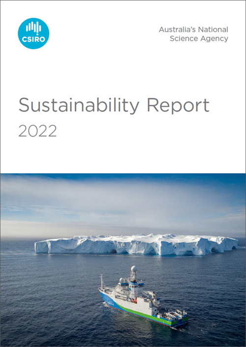 Image of the front cover of CSIRO Sustainability Report 2022