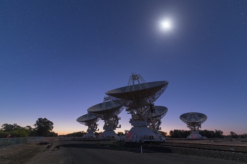 CSIRO’s ATCA, a set of six 22-metre diameter antennas on Gomeroi Country. 