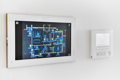 A digital screen showing a smart home set up.
