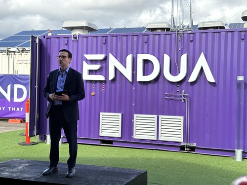 Paul Sernia, CEO of Endua, announces the Powerbank.
