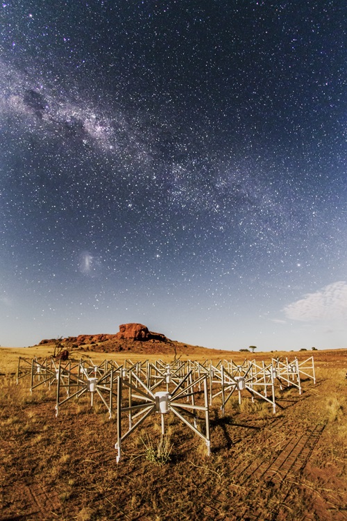 One of 256 tiles of the Murchison Widefield Array (MWA). The MWA is a precursor instrument to the Square Kilometre Array radio telescopes. 