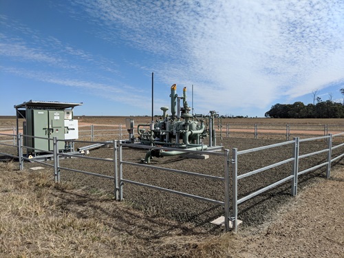Image of a gas well in the Surat Basin, Queensland. 