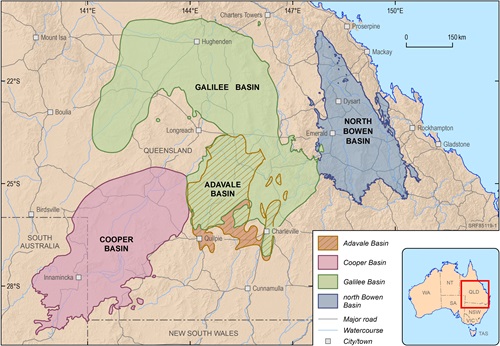The TEGI program focused on four geological basins: the north Bowen, Galilee, Cooper, and Adavale basins.