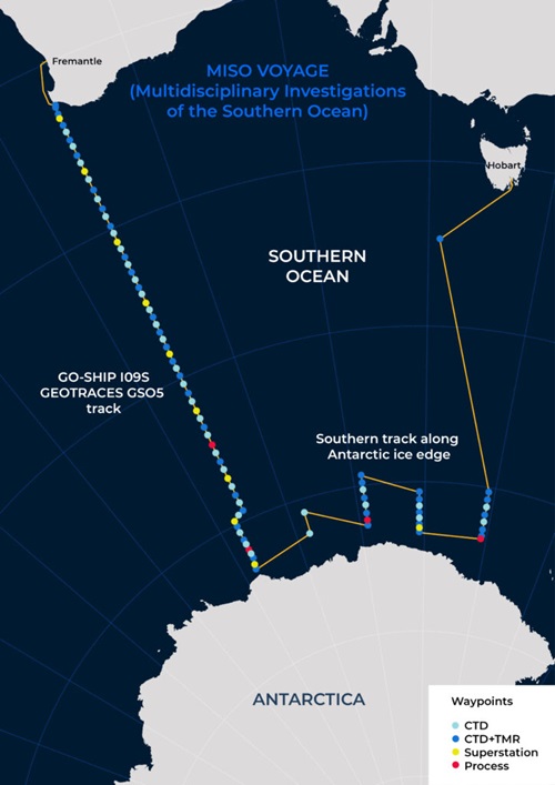 Map of the MISO voyage.