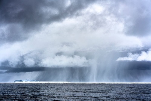 Storm clouds gather over Antarctica.