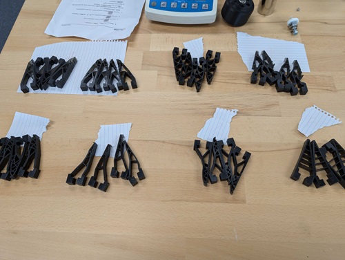 3D-printed hand designs developed by CSIRO’s AI-powered generative design algorithms. 