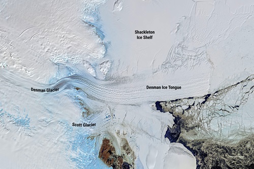 Satellite image of the Denman Glacier-Shackleton ice shelf system