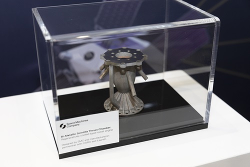 Metal thruster under a plexiglass cover