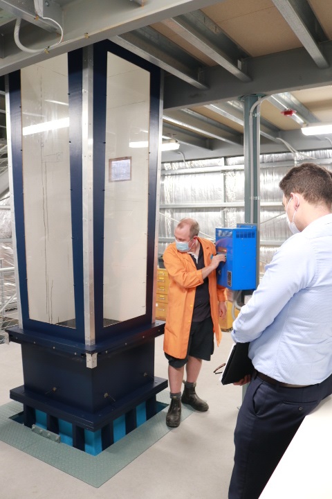 The Vertical Wind Tunnel (VWT)  at the National Bushfire Behaviour Research Laboratory at CSIRO Black Mountain, Canberra