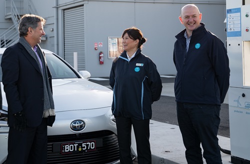 CSIRO people standing in front of car
