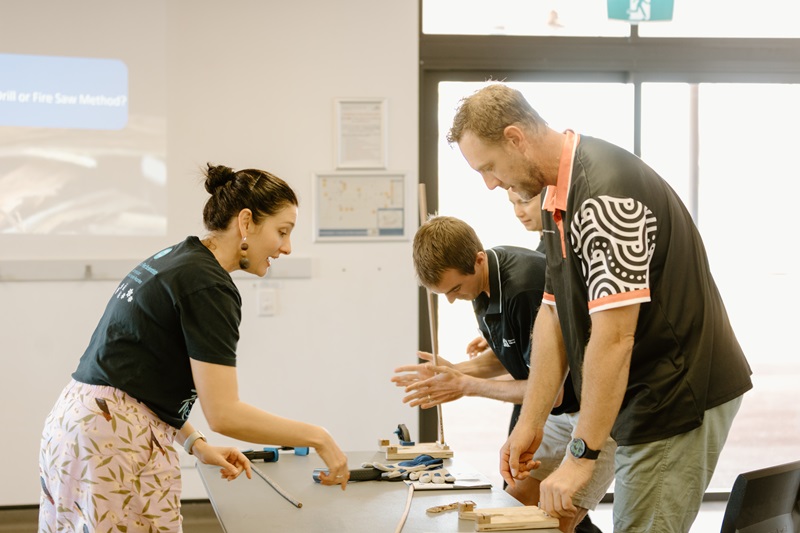 Leaning how to use fire as a tool with CSIRO Educator, Destiny Paris.