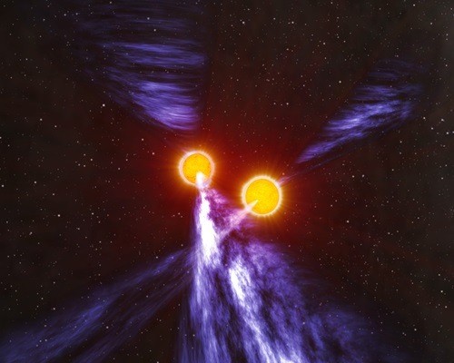 Artists impression of a double pulsar.
