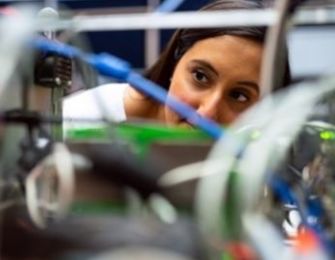 Student in lab