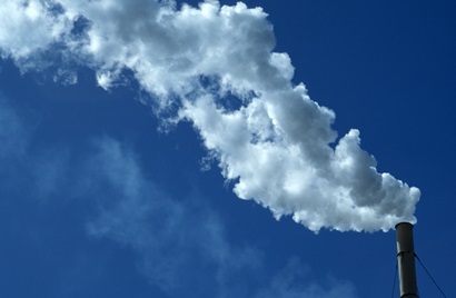 Industrial chimney emititng smoke