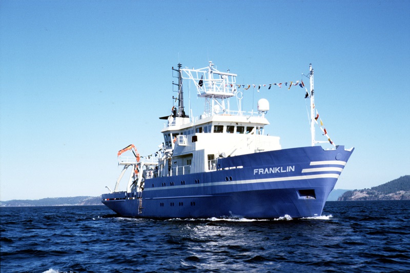 CSIRO research vessel Franklin cruising up the Derwent, Hobart, Tasmania.