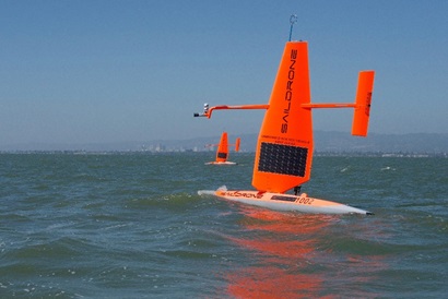 Unmanned Surface Vehicles (USVs) like this Saildrone will collect data to monitor and observe the ocean.