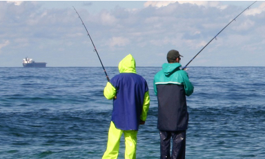 two men fishing