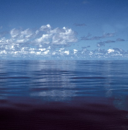 calm ocean with cloudy sky