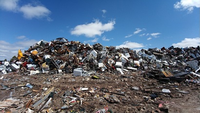A pile of waste in landfill
